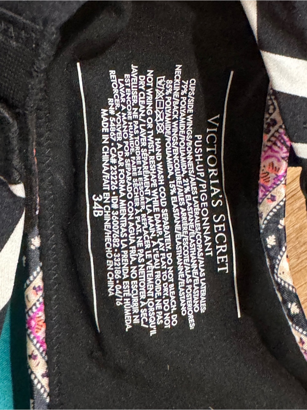 Victoria’s Secret Assorted Colors and Prints Padded Push-Up Bras Size 34B 5/$40 - Picture 12 of 12